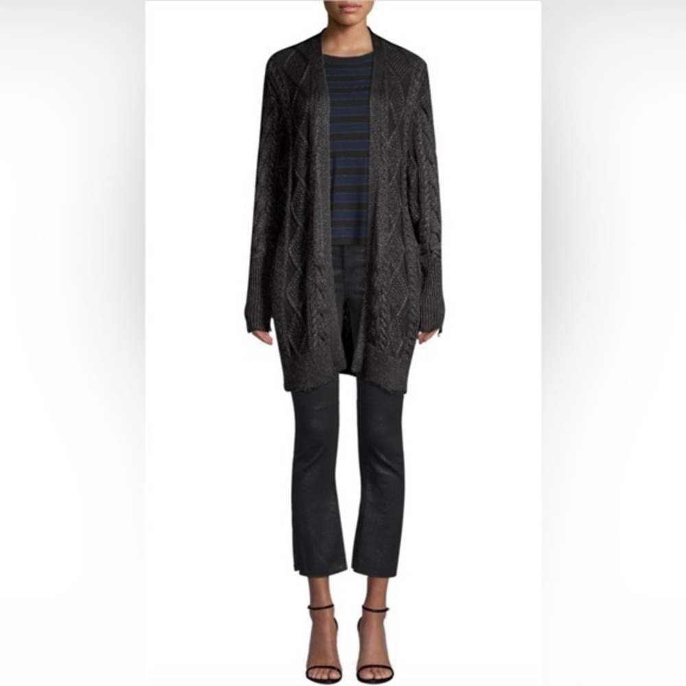 RtA Serge Metallic Cable Knit Cardigan – Size M